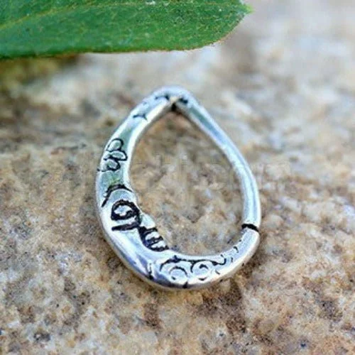 bridal rings for brides -316L Stainless Steel Crescent Moon Teardrop Seamless Ring