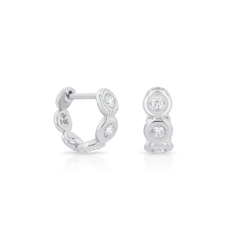 elegant earrings for women -Mini Orb Huggies