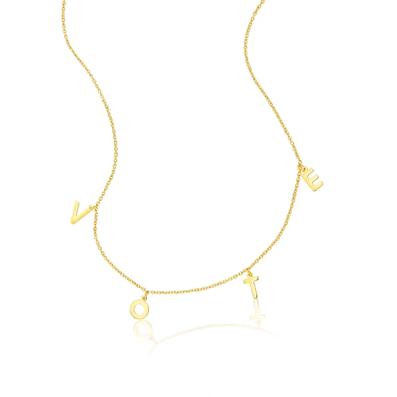 chic necklaces for women -VOTE Dangle Necklace gold