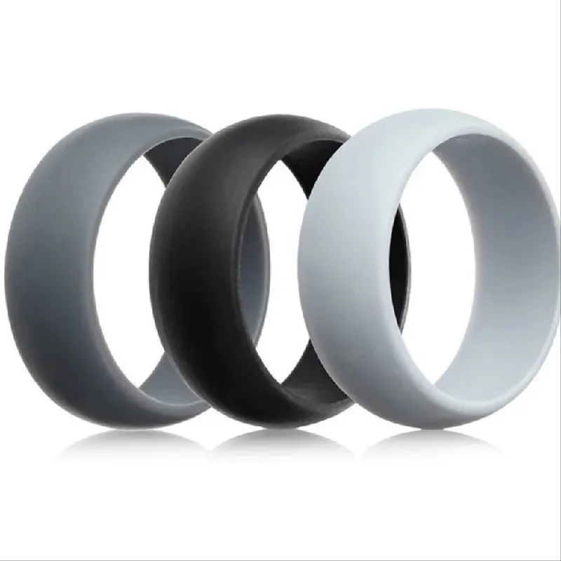 platinum rings for women -9mm Wide Classic Silicone Rings