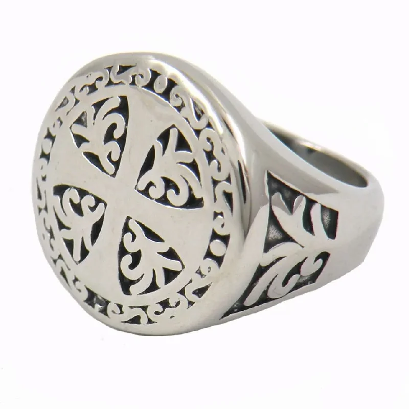 eternity wedding rings -Stainless Steel Knights Templar Ring