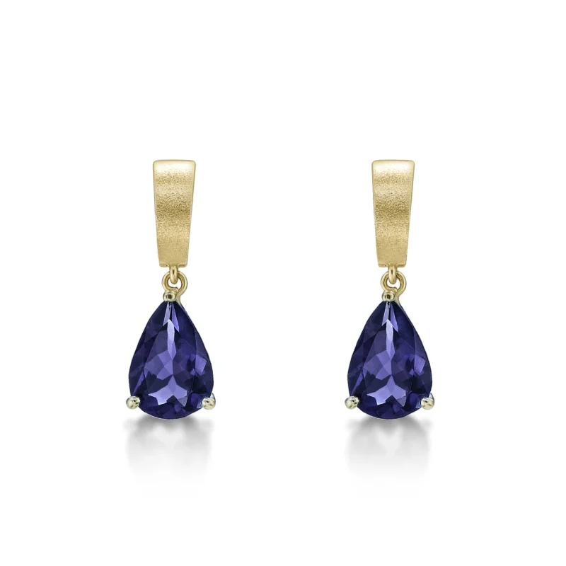 dangling pearl earrings for women -Donna Lacis - Iolite earrings