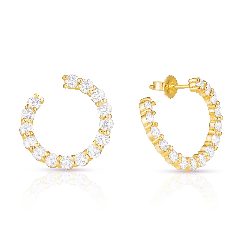 bold earrings for women -Sparkler Swirl Hoops