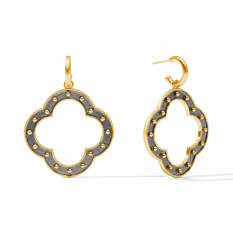 gold dangle earrings for women -SoHo Statement Hoop & Charm Earring