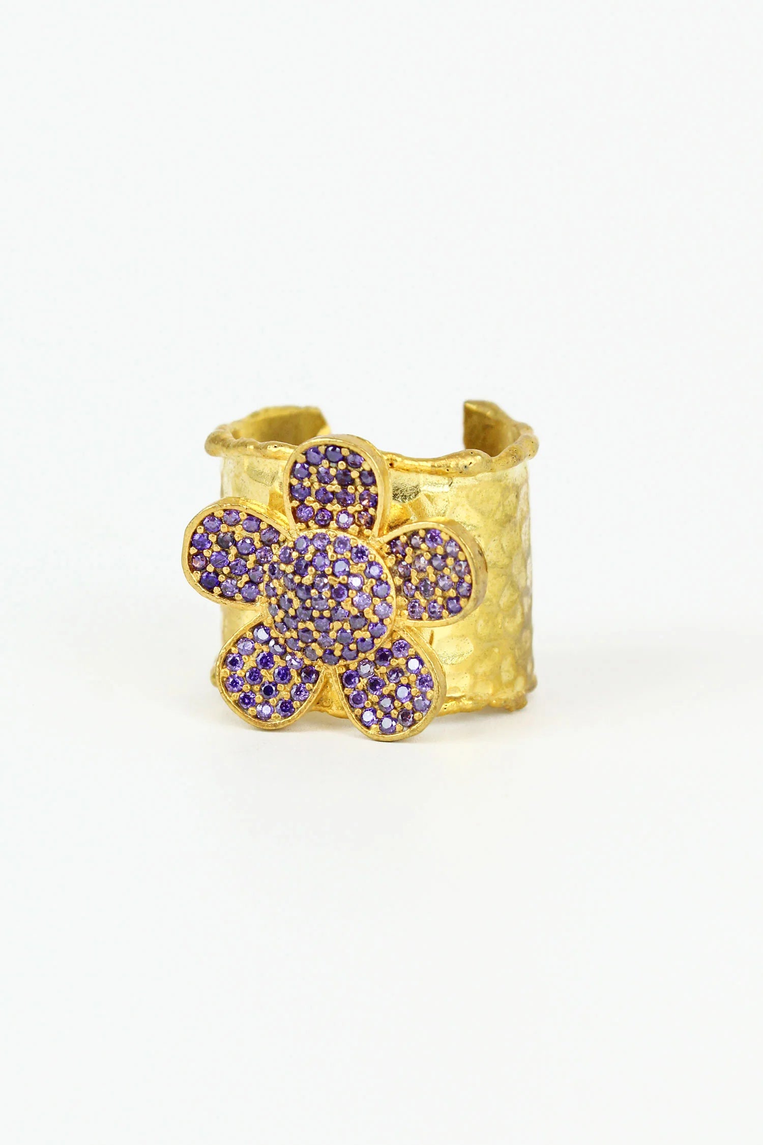 fashion gemstone rings -My Doris Purple Flower Ring