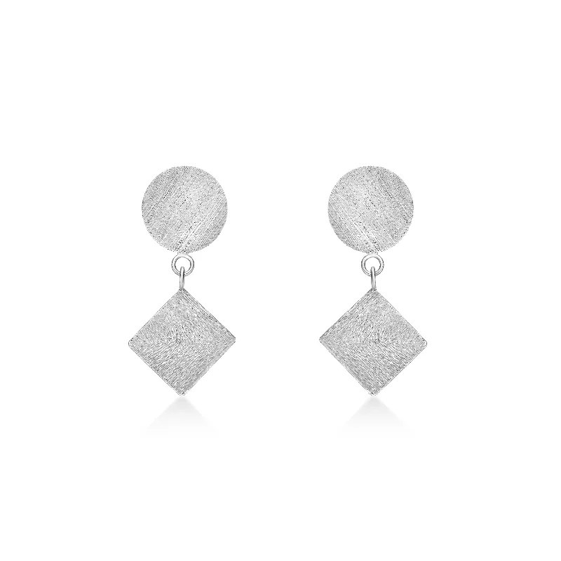 artistic earrings for women -Natalie Wong- Geometric Shapes Earrings with Hand Engraving