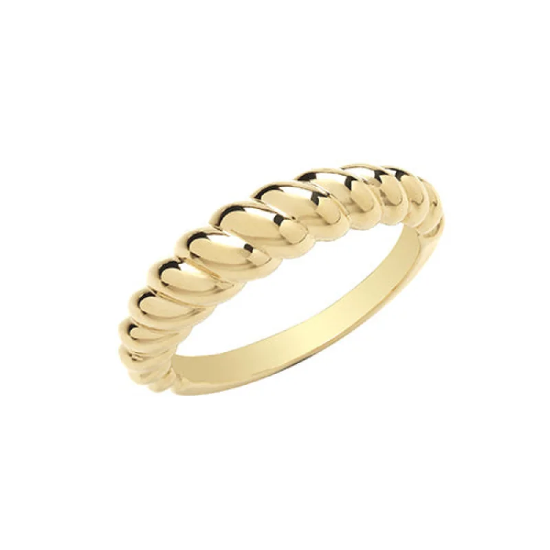 birthstone rings for women -Twist Ring - 9ct Yellow Gold