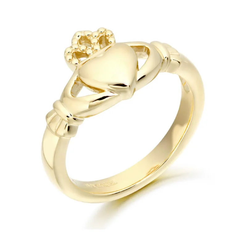 diamond solitaire rings -Claddagh Ring - 9ct Gold