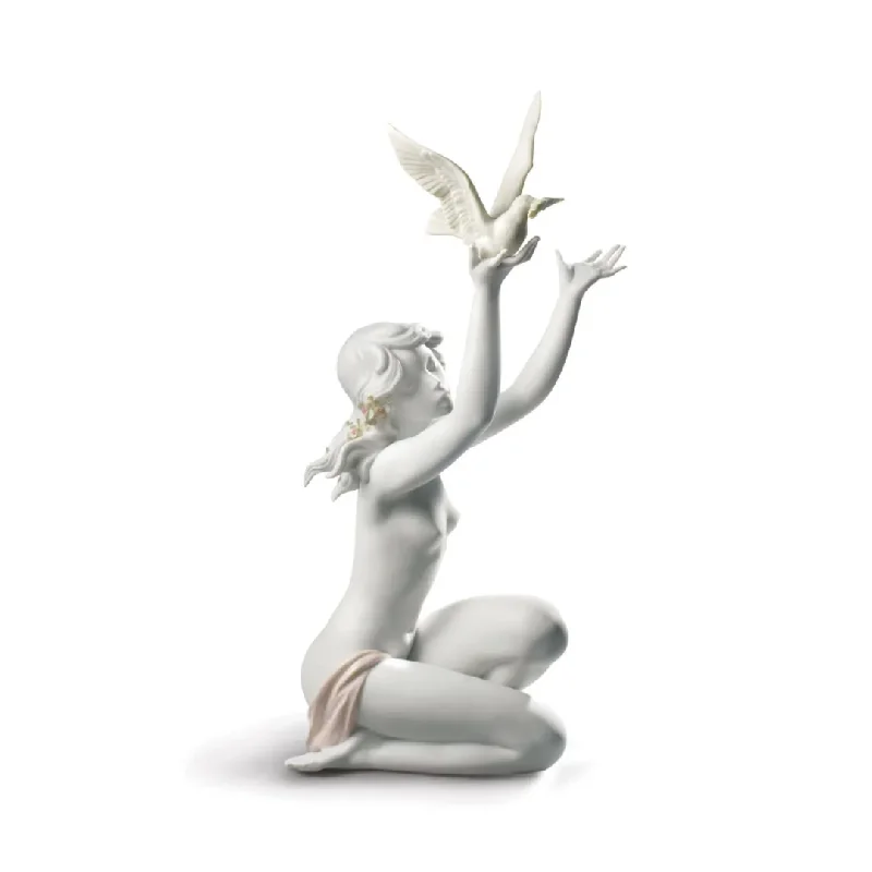 stylish wedding rings for women -Peace Offering Woman Figurine. White REF: 1008799