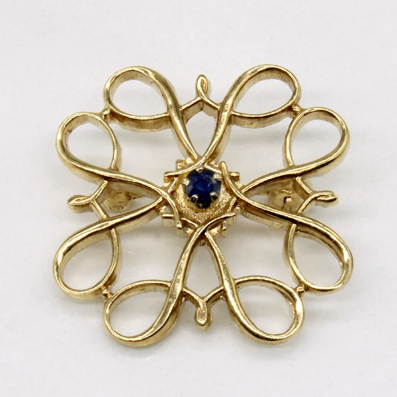 Yellow Gold and Sapphire Brooch | 0.05ct |