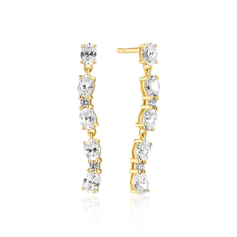 bold gold earrings for women -Earrings Ellera Ovale Sette