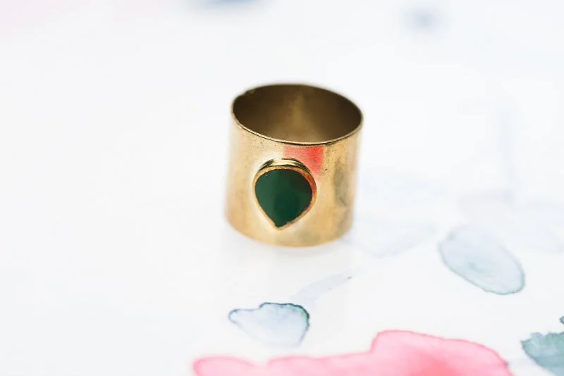 gold statement rings -Gold Cuff Ring