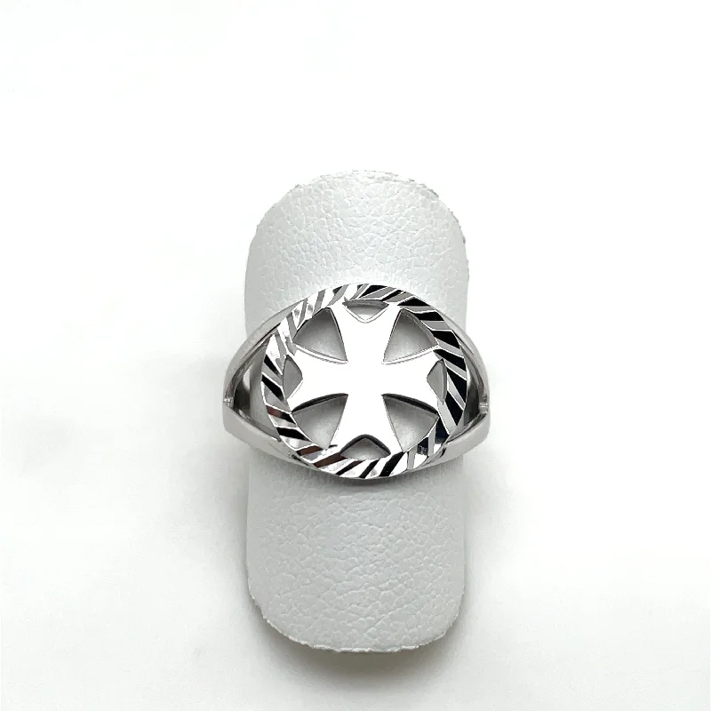 infinity rings for women -Maltese Cross Silver Ring