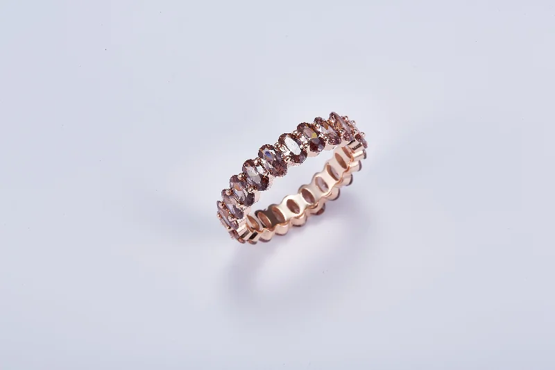 eternity wedding rings -Ovale Brown Ring RROBR-PG