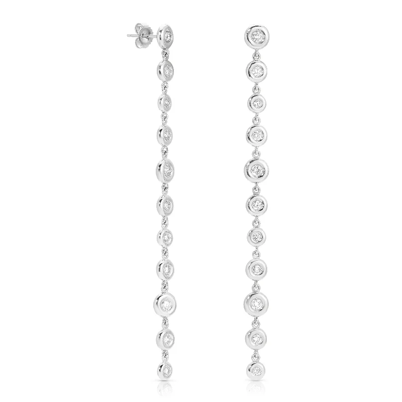 trendy silver earrings for women -Orb Waterfall Earrings