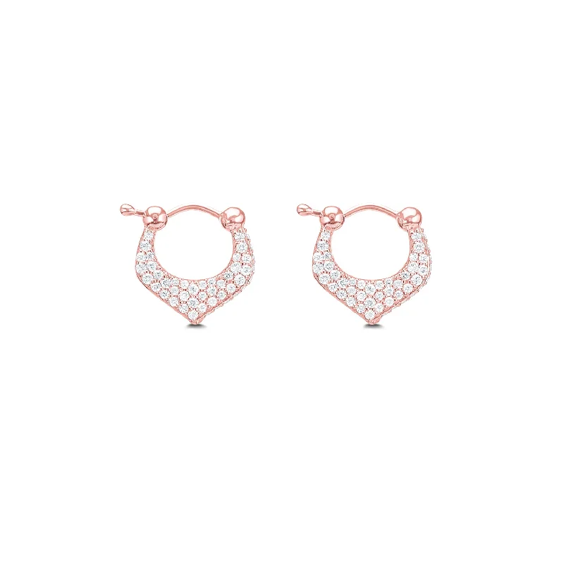 gold stud earrings for women -Diamond Nirvana Huggies