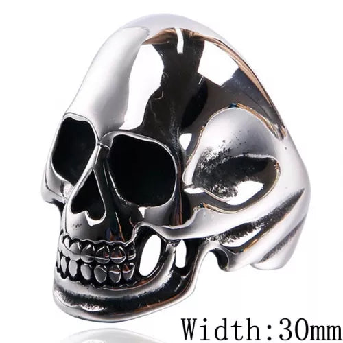 thin wedding bands for women -Stainless Steel Skull Ring