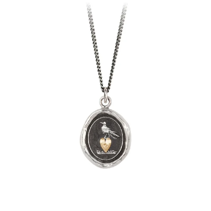 diamond pendant necklaces for women -Martlet & Heart 14k Gold on Silver Talisman