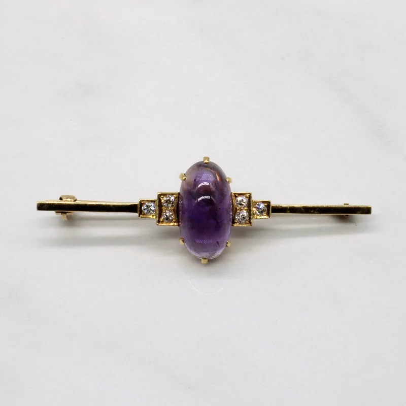 Art Deco Amethyst & Diamond Brooch | 7.00ct, 0.30ctw |