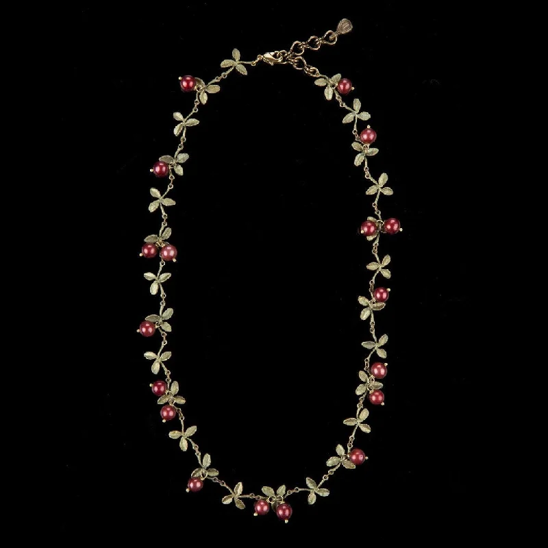 gold necklace sets for women -Cranberry Cluster Collar Necklace