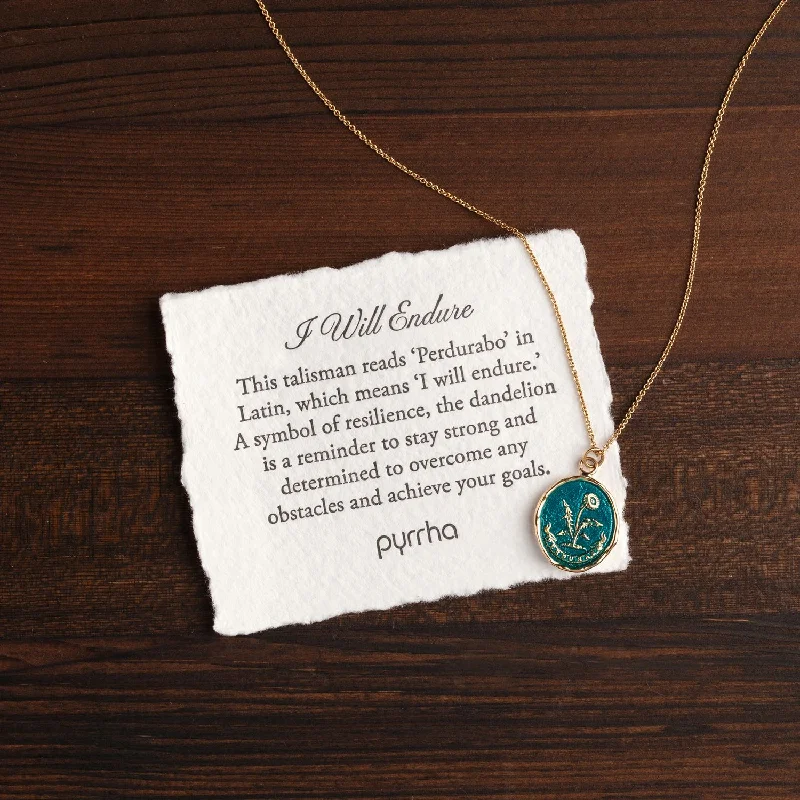 bold necklaces for women -14k Gold I Will Endure Signature Talisman - True Colors