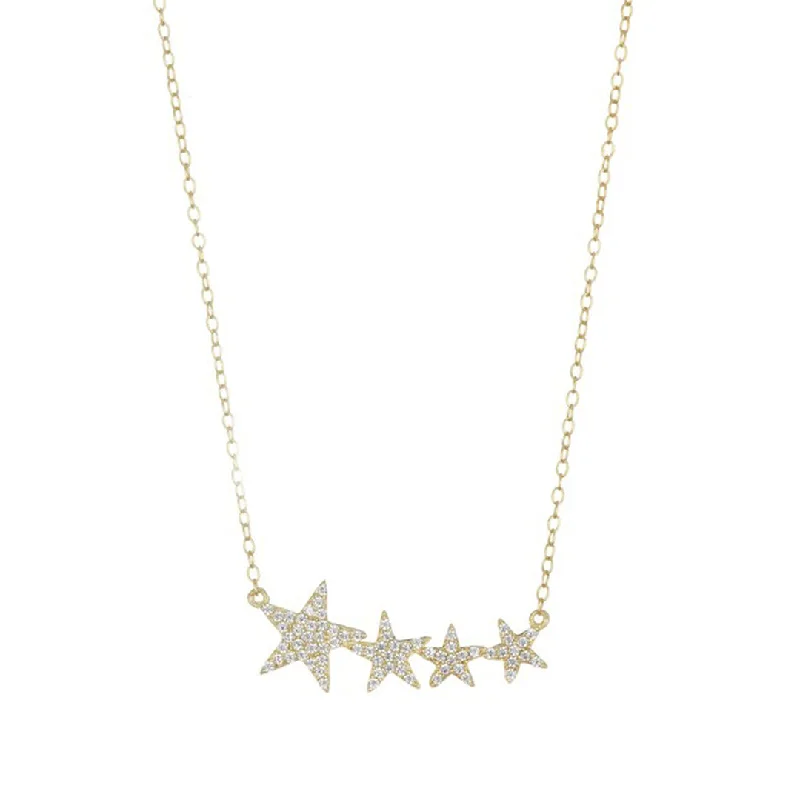 vintage necklaces for women -14k Gold Plated Crystal Shooting Star Necklace