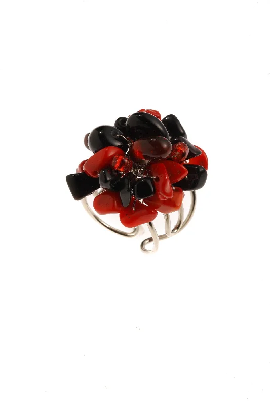 classic diamond rings -Agate & Red Stone Ring