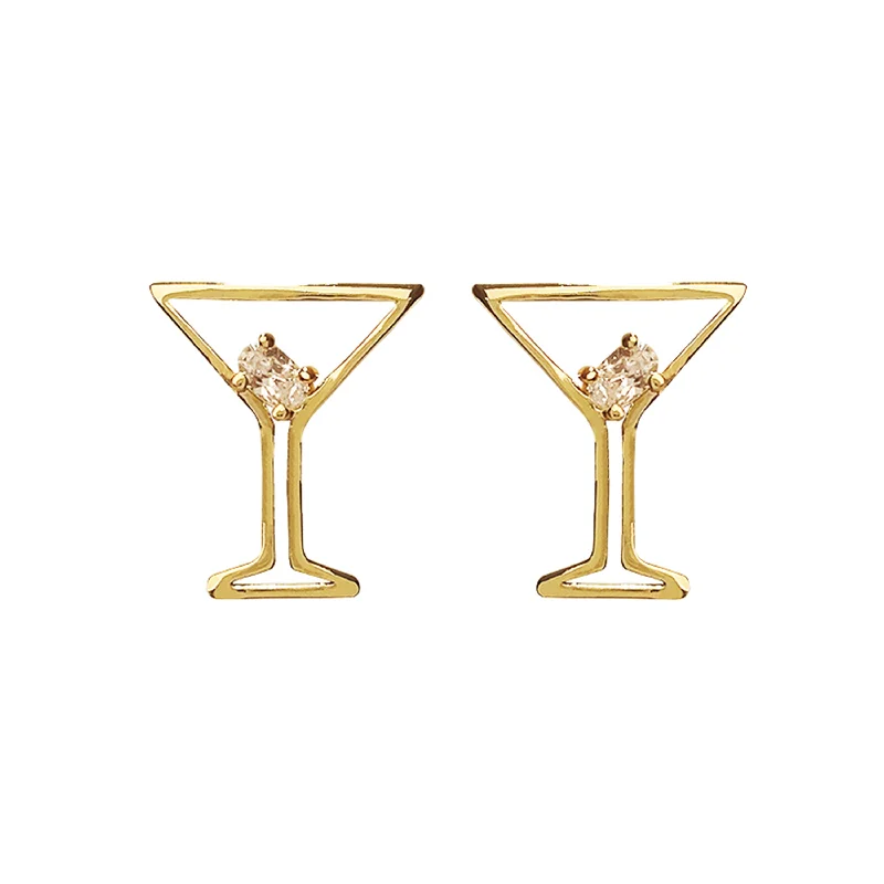 classic gold earrings for women -Roam Mini Martini Earrings