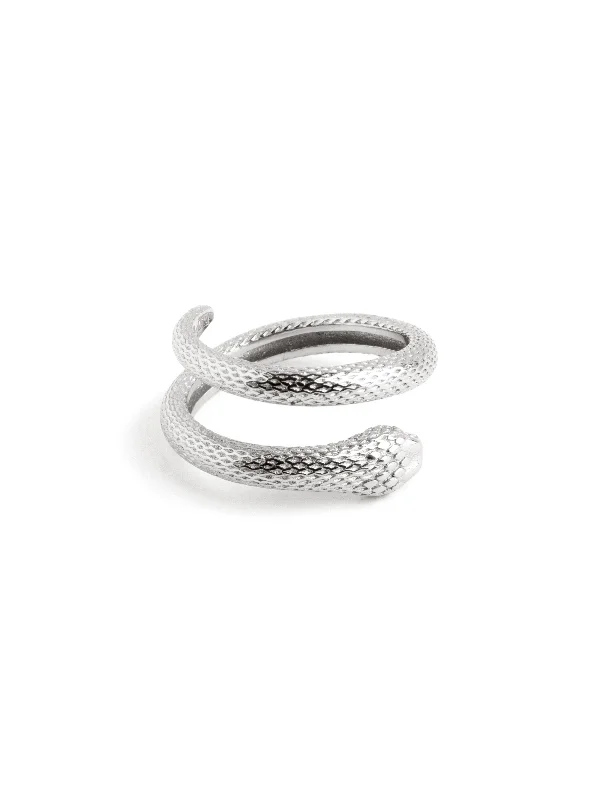 stackable gold rings for women -Python Silver Ring