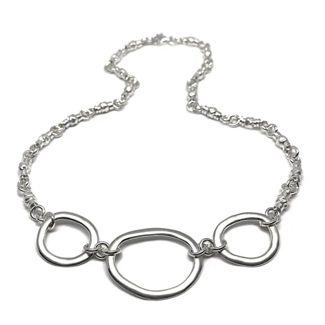 stylish pendant necklaces for women -Trio Circlet on Gravelle Chain