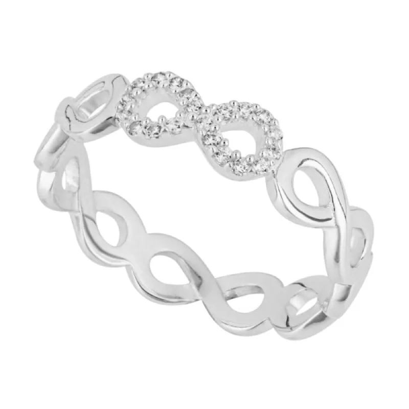 wedding ring sets for women -Infinity Eternity Ring with CZ