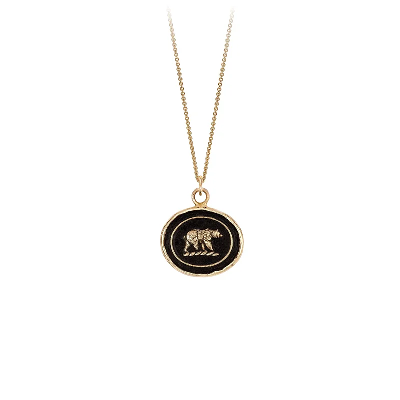 gemstone necklaces with gold chain -14k Gold Mother Bear Talisman - True Colors