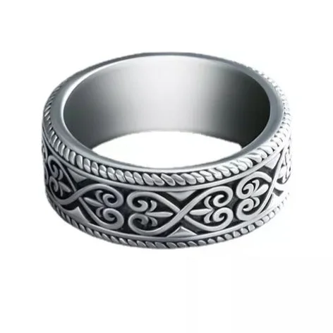 cocktail rings for women -Stainless Steel Infinity Fleur de Lis Ring