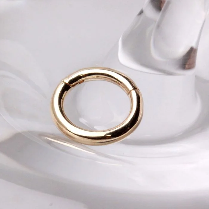 birthstone rings for women -14Kt. Yellow Gold Seamless Clicker Ring - 10mm