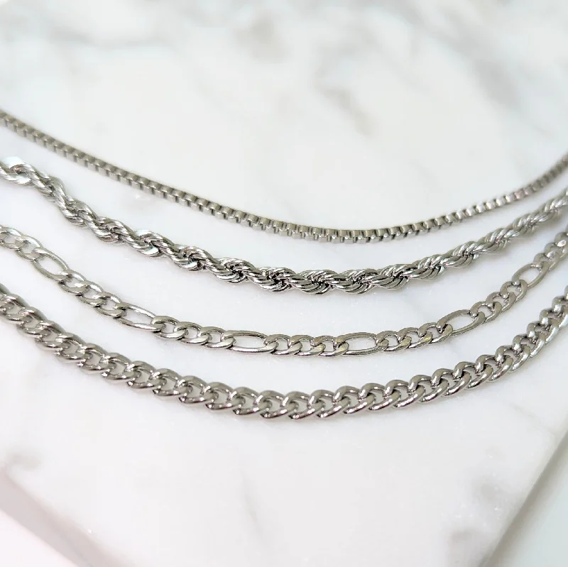 rose gold necklaces for women -Silver Chain Bars