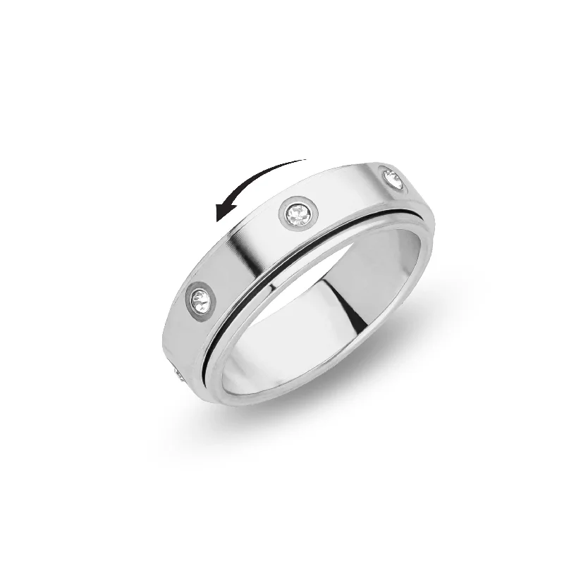 luxury wedding rings for women -Fidget blend ring silver