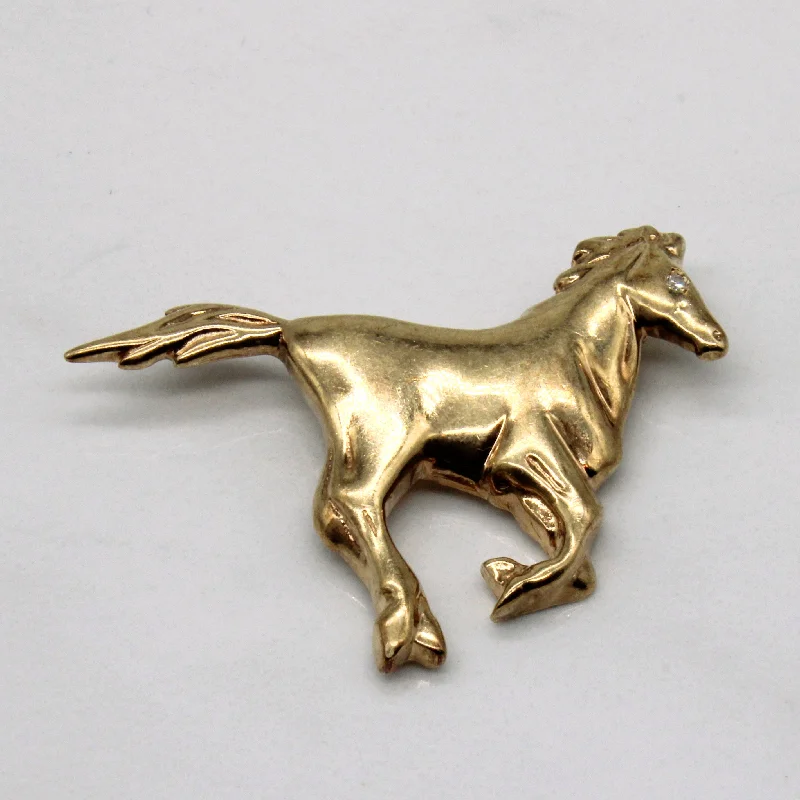 Running Stallion Brooch | 0.01ct |