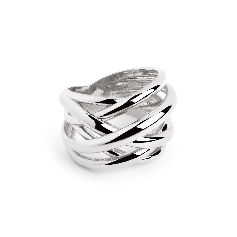 eternity bands for women -Triple Cross Ring