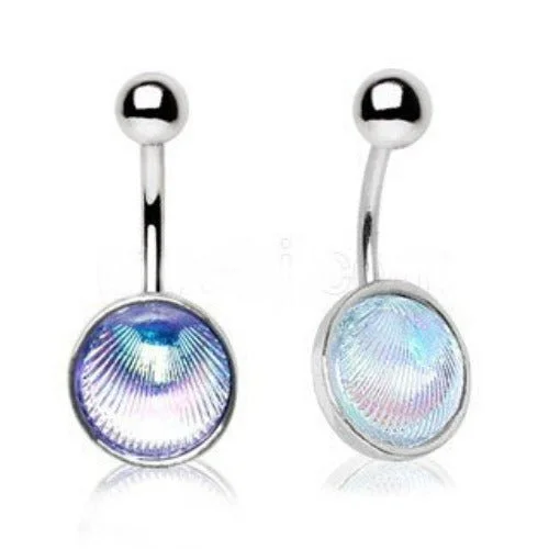 wedding ring bands -Holographic Shell Navel Ring