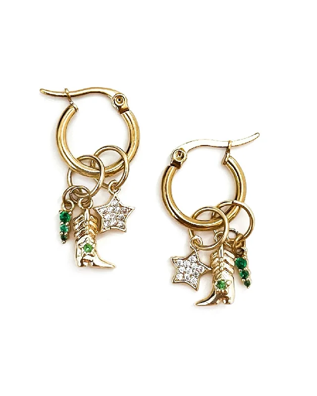 fashion hoop earrings for women -Ernest Charm Hoop Earrings