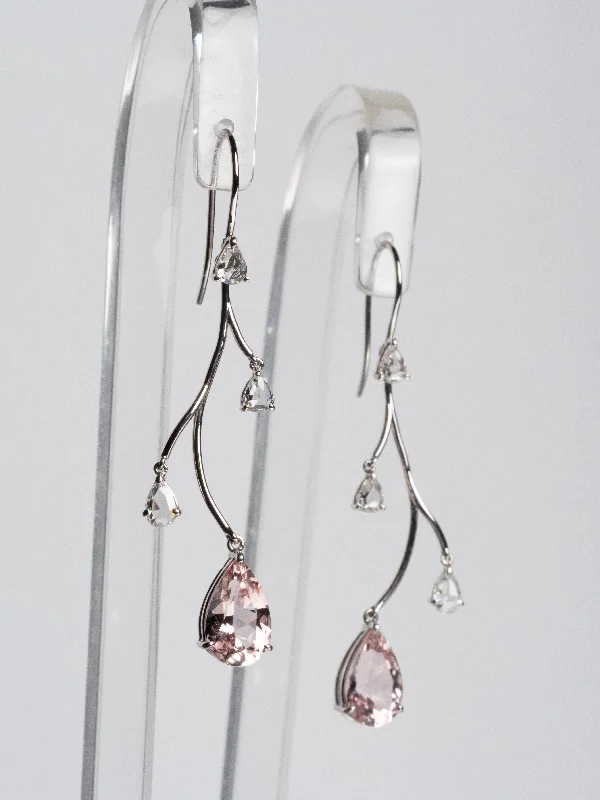 handmade earrings for women -Donna Lacis - Tourmaline Earrings with diamonds