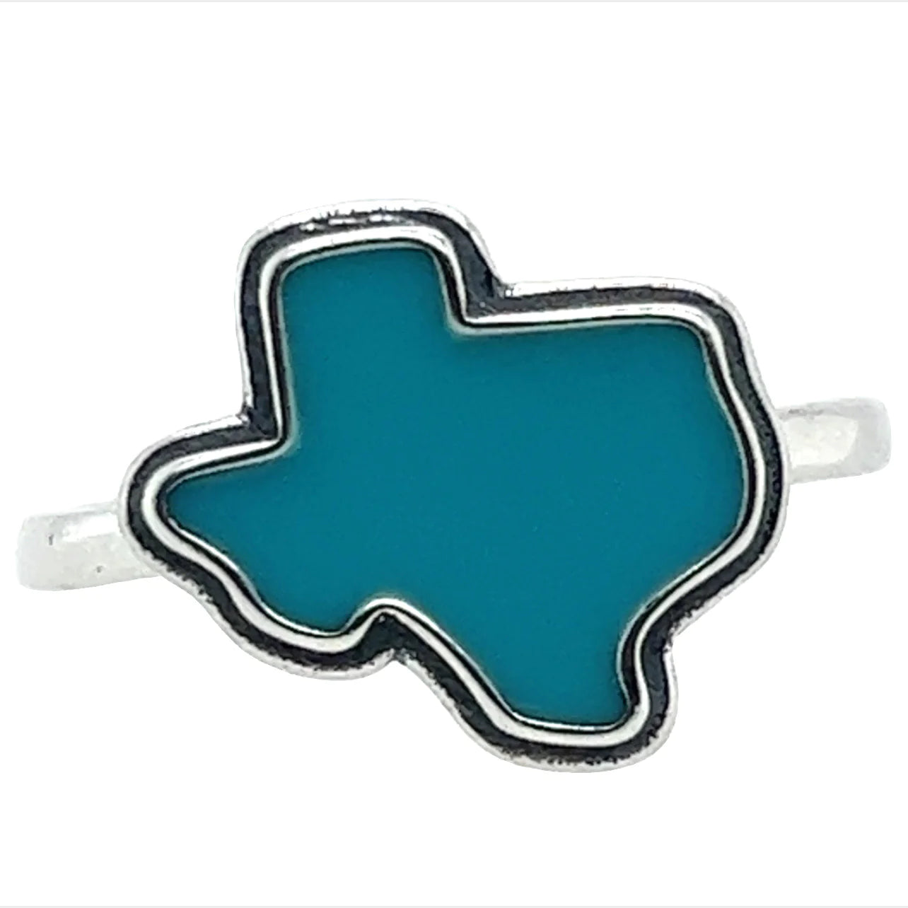 birthstone engagement rings -Turquoise Texas map ring