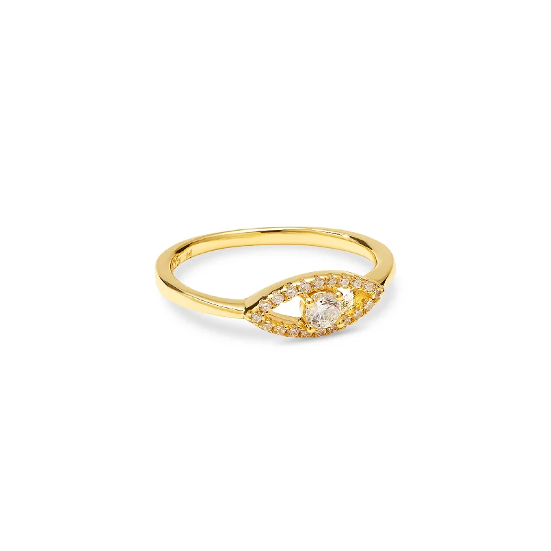 promise rings for women -THE MINI PAVE' EVIL EYE RING