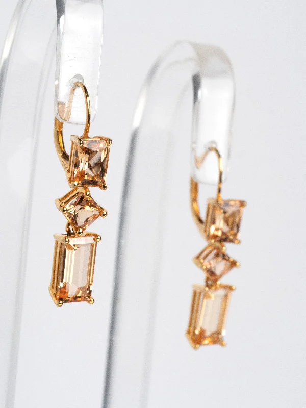 gold stud earrings for women -Donna Lacis - Imperial Topaz Earrings