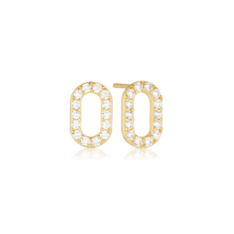 gold stud earrings for women -Earrings Capizzi Oval