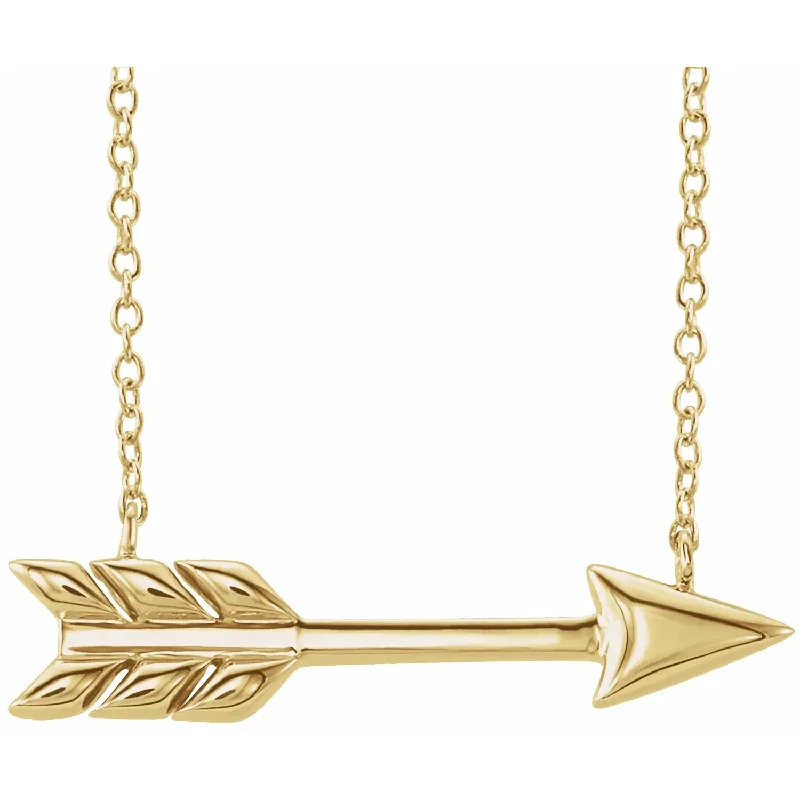 vintage gold necklaces for women -14k Yellow Gold Arrow Necklace