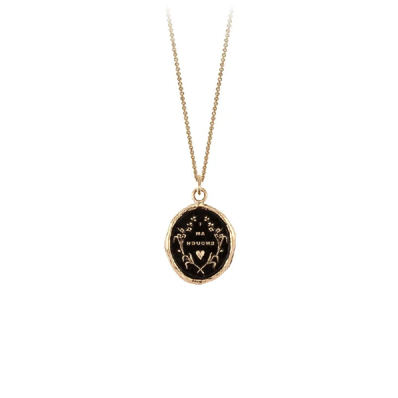 statement necklaces for women -14k Gold I Am Enough Talisman