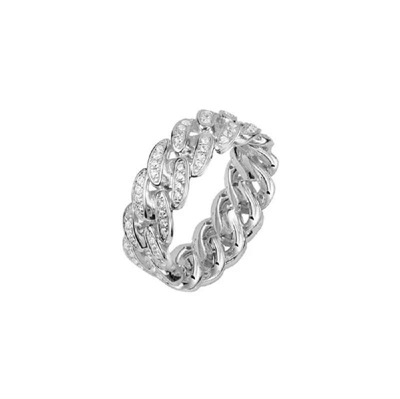 halo engagement rings -THE ICED OUT CUBAN LINK II RING