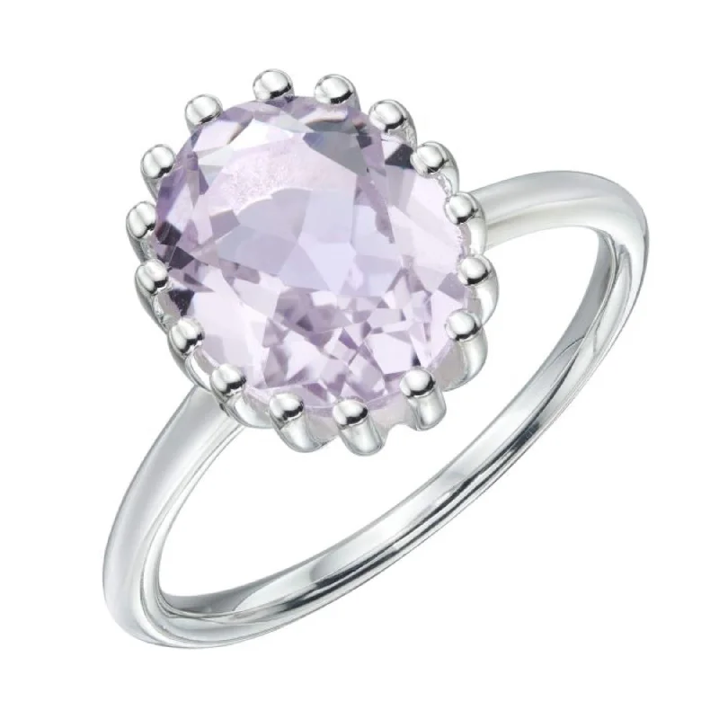 luxury promise rings -Clawed Semi-Precious Stone Ring