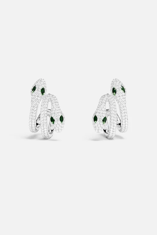 stylish gemstone earrings for women -Intertwined Pavé Kaa Earrings